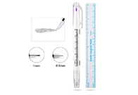 Sweatproof Permanent Makeup Tattoo Kit Double End Microblading Marker Pen Purple Ink With Soft Ruler