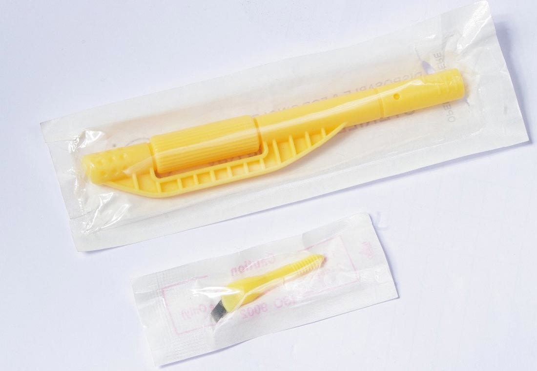 ปากกาสักด้วยมือแบบใช้แล้วทิ้งใน Professinal, Handpiece Microshading สีเหลืองและถอดออกได้