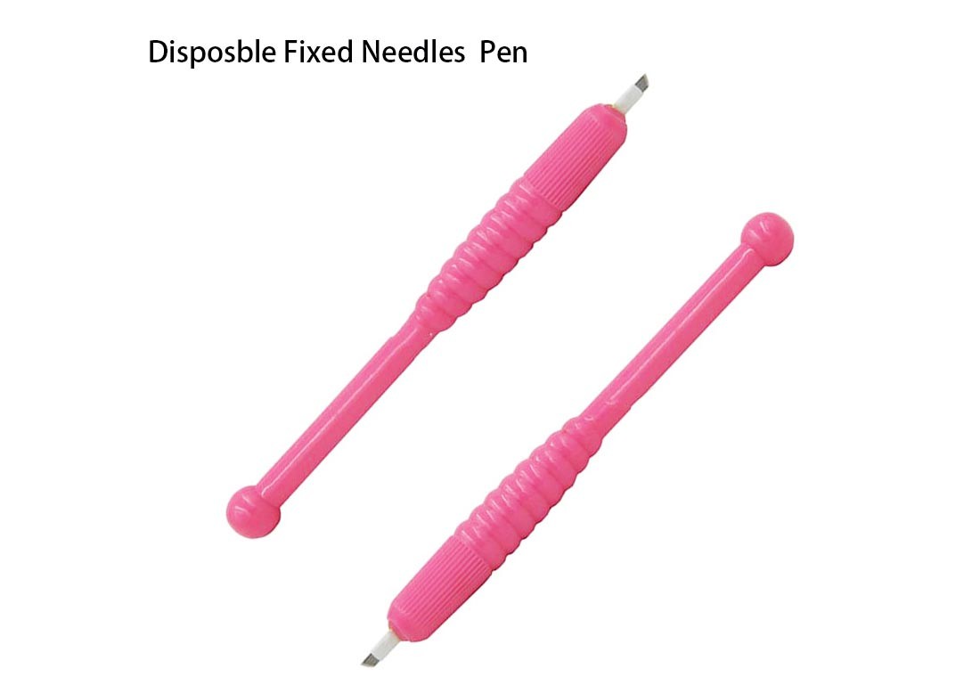 ปากกาสักคิ้วโลหะเย็บปักถักร้อย, ปากกาสักคิ้วแต่งหน้าถาวรสีชมพู